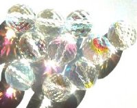10 14mm Faceted Rich Cut Crystal AB